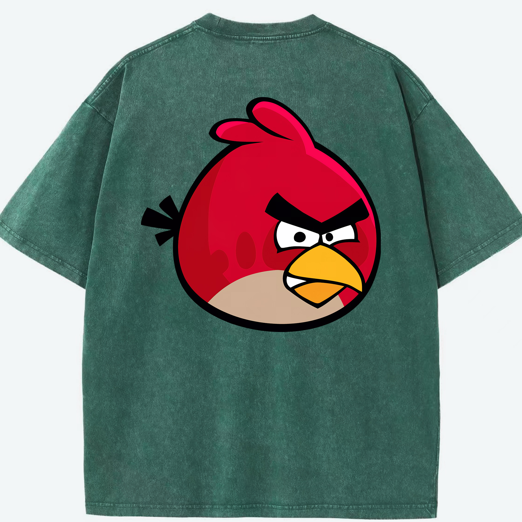 （画像用） Angry Birds アングリーバード 綿100% ヴィンテージ風 半袖Tシャツ（背面プリント）